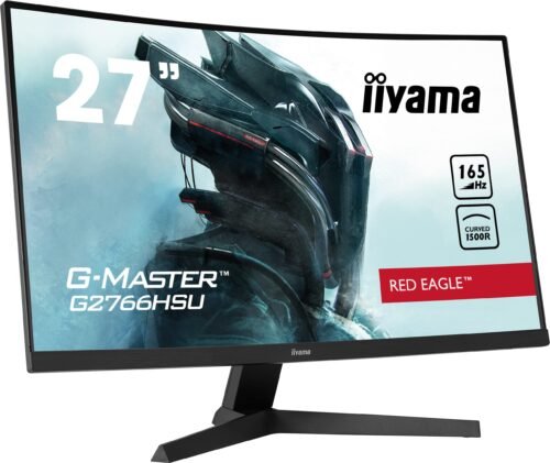Écran incurvé 2 Iiyama G-Master Red Eagle Écran PC gamer incurvé 27 pouces Iiyama GB2766HSU-B1 noir sur pied réglable