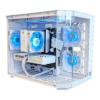 Tour arctic PC gamer blanc Xigmatek Cubi avec carte graphique RTX 5060 Ti et éclairage ARGB